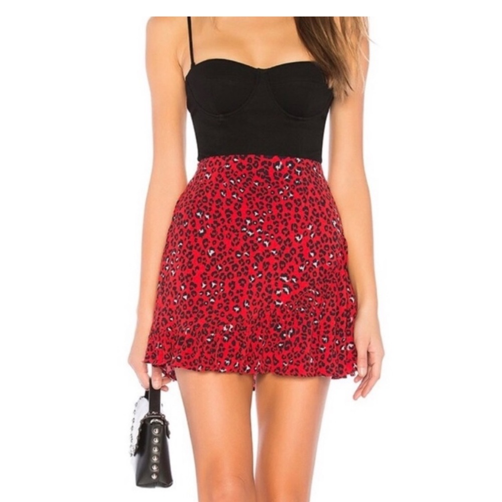 NWT Lovers + Friends Lena Mini Skirt In Sahara Cheetah